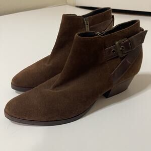 AQUATALIA Brown suede leather ankle point toe heeled boots size US 8.5